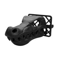 Black crocodile-shaped snorkel head on a white background