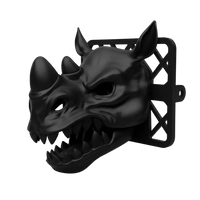 Black rhino-shaped snorkel head on a white background